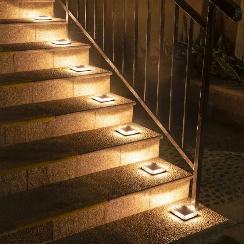Vierkante LED-SOLAR trap/pad lamp