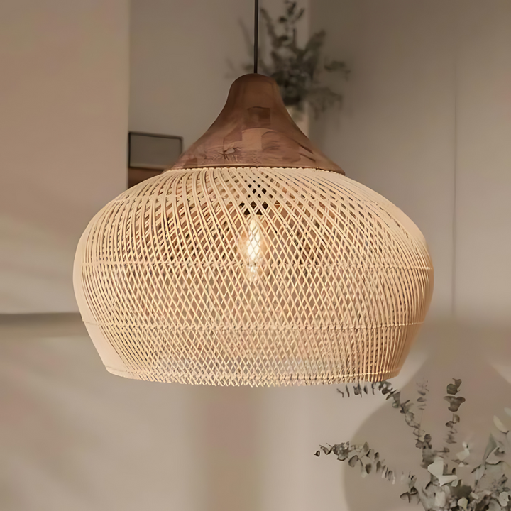 Natuurlijke Rotan Lamp Bruin