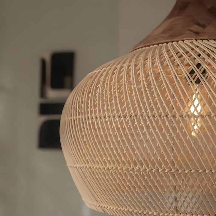 Natuurlijke Rotan Lamp Bruin