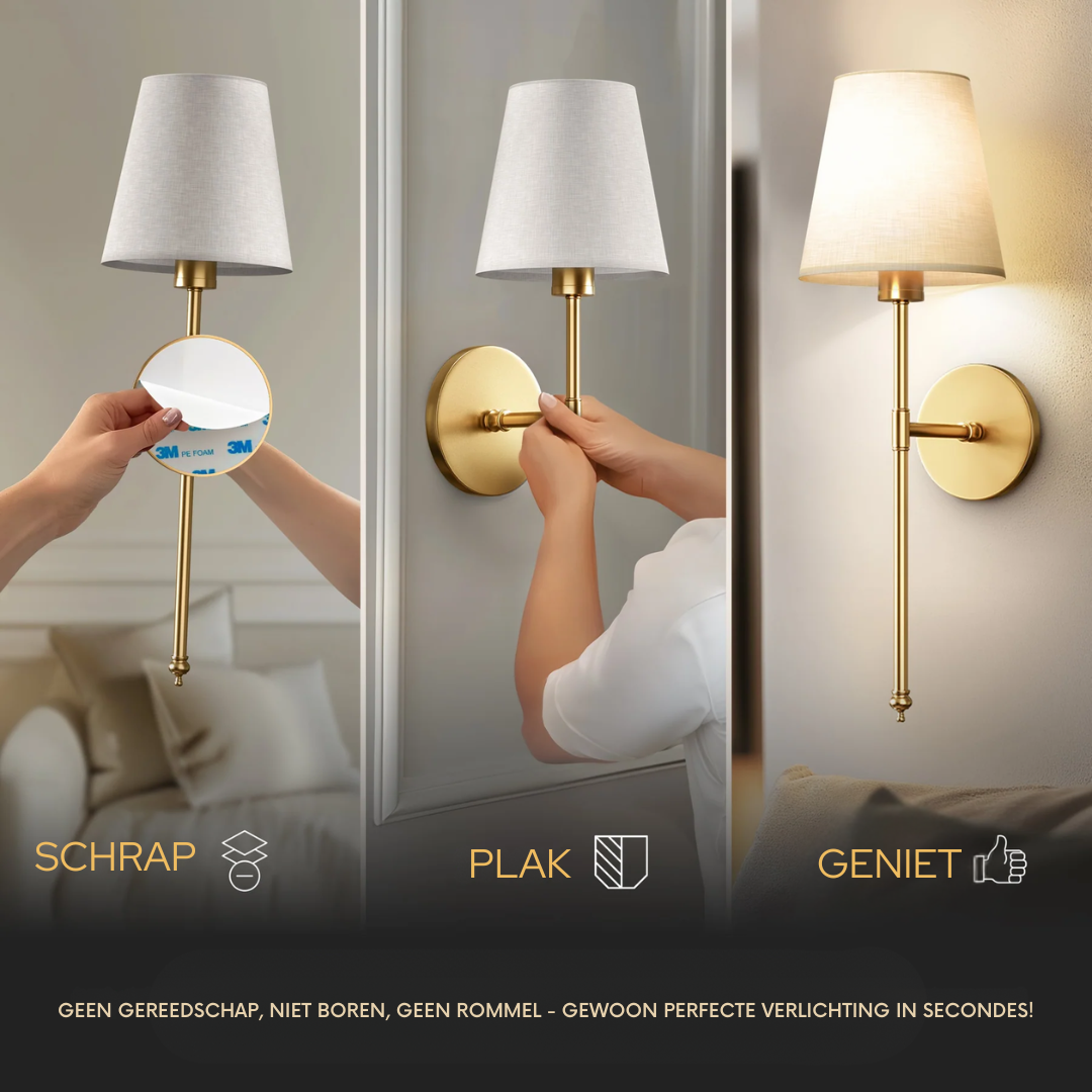 DELUXE DRAADLOZE WANDLAMP