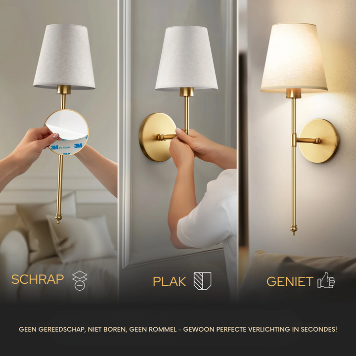 DELUXE DRAADLOZE WANDLAMP