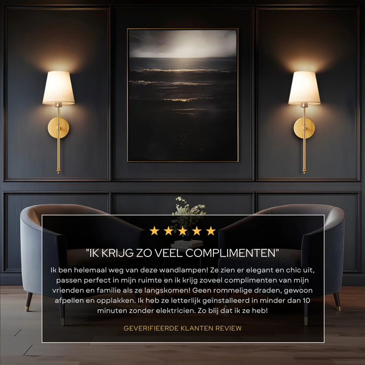 DELUXE DRAADLOZE WANDLAMP