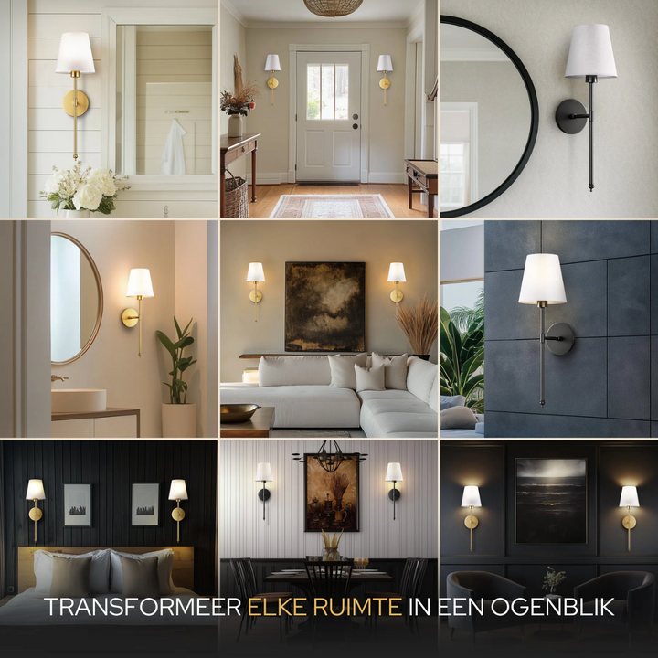 DELUXE DRAADLOZE WANDLAMP