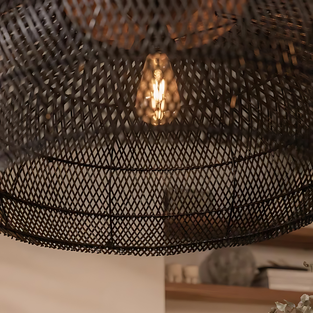 Natuurlijke Rotan Lamp Zwart