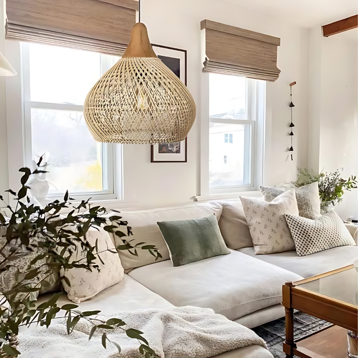 Natuurlijke Rotan Lamp Bruin