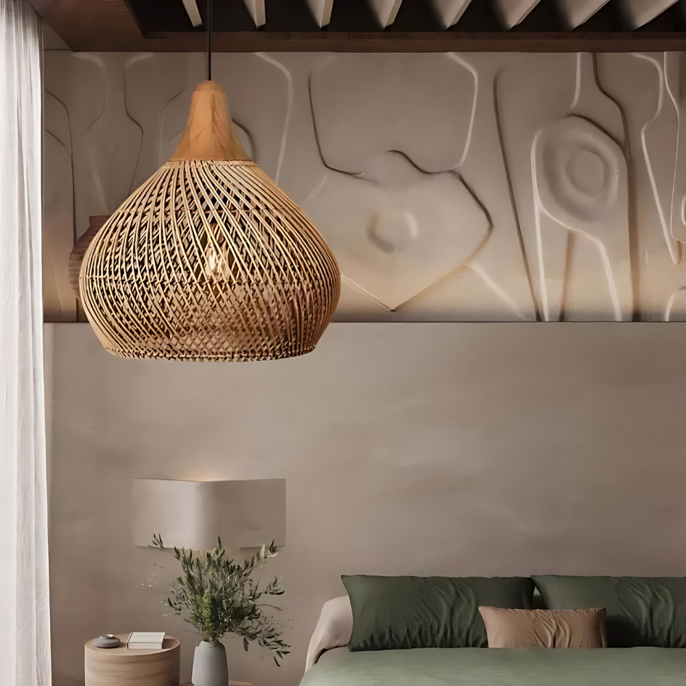 Natuurlijke Rotan Lamp Bruin