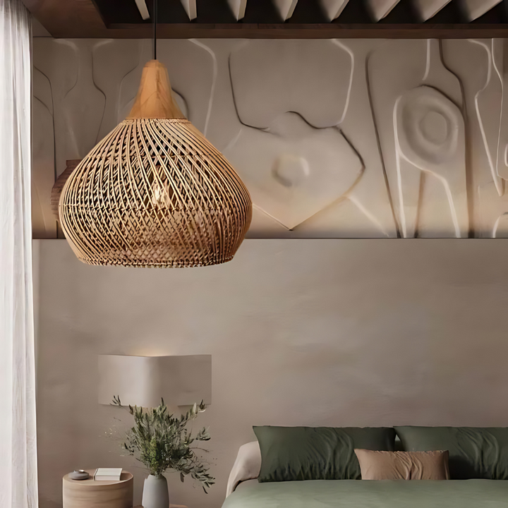 Natuurlijke Rotan Lamp Bruin