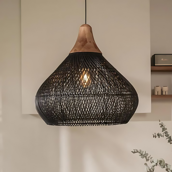 Natuurlijke Rotan Lamp Zwart