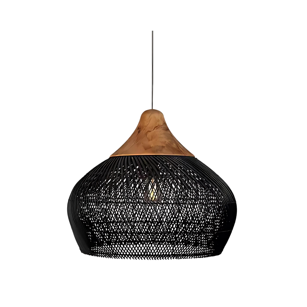 Natuurlijke Rotan Lamp Zwart