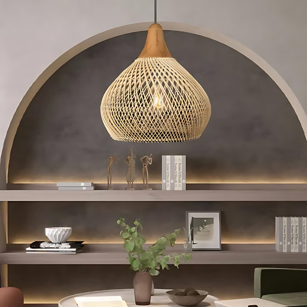 Natuurlijke Rotan Lamp Bruin