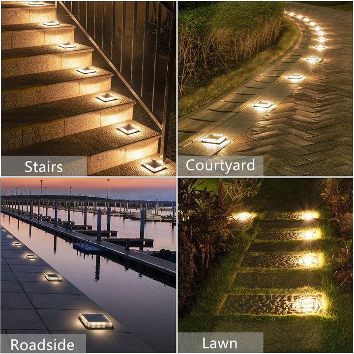 Vierkante LED-SOLAR trap/pad lamp