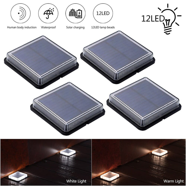 Vierkante LED-SOLAR trap/pad lamp