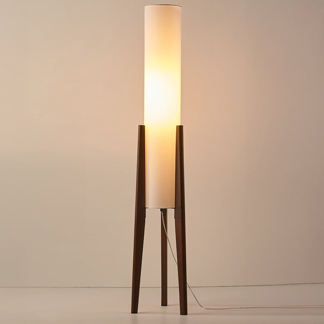 Stijlvolle Walnoot Vloerlamp - Massief Hout en Uniek Design Kunstlamp