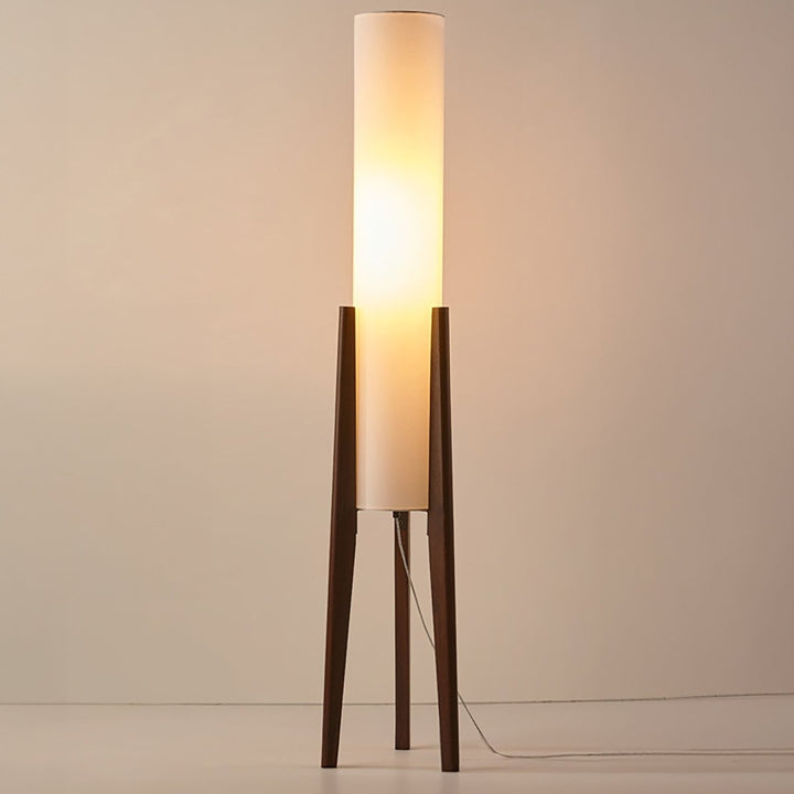 Stijlvolle Walnoot Vloerlamp - Massief Hout en Uniek Design Kunstlamp