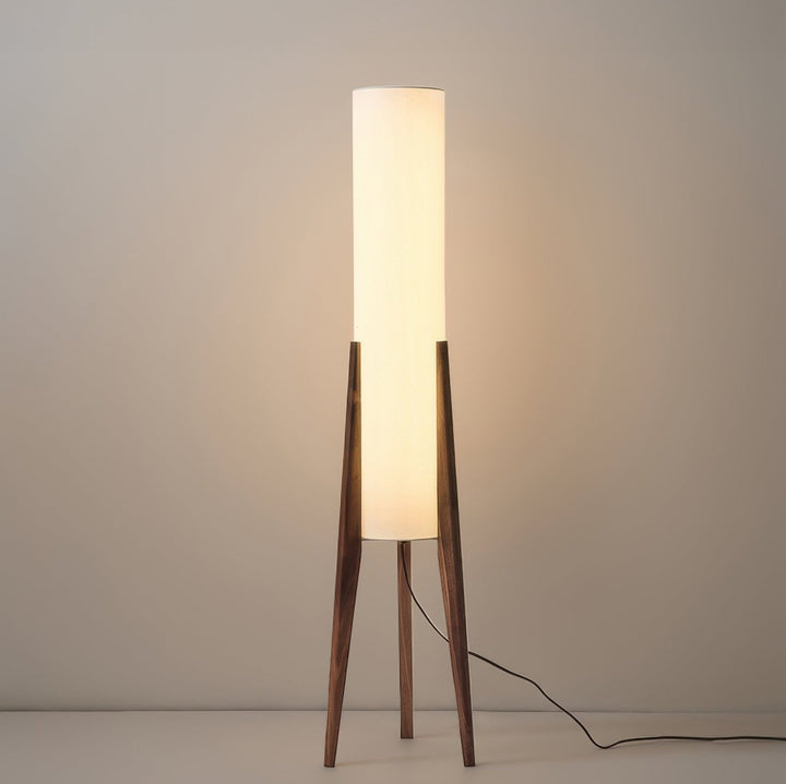 Stijlvolle Walnoot Vloerlamp - Massief Hout en Uniek Design Kunstlamp
