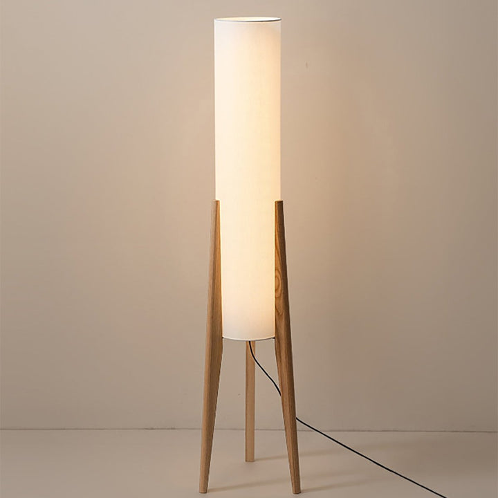Stijlvolle Walnoot Vloerlamp - Massief Hout en Uniek Design Kunstlamp