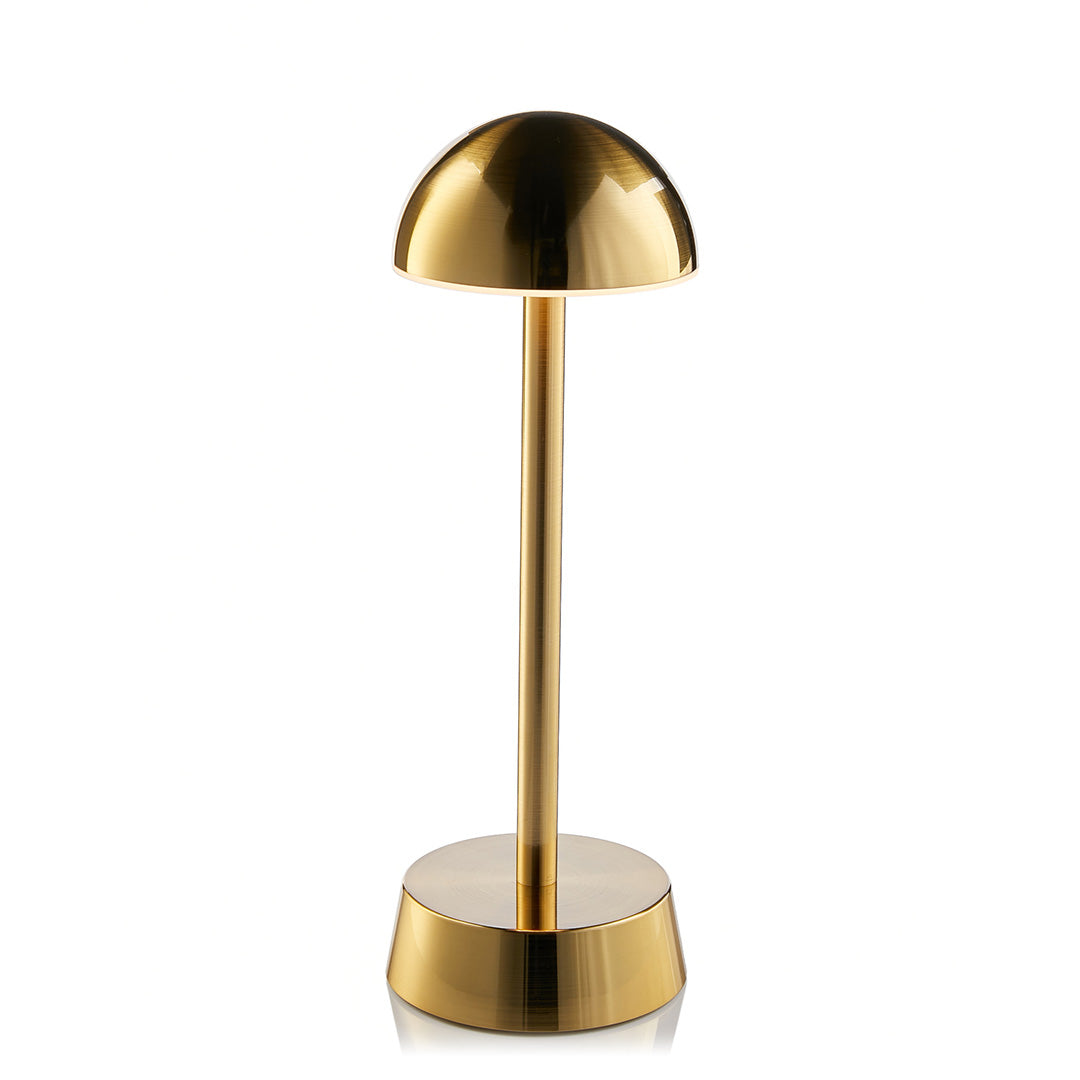 Messing Dome Tafellamp – Oplaadbaar & Sfeervol